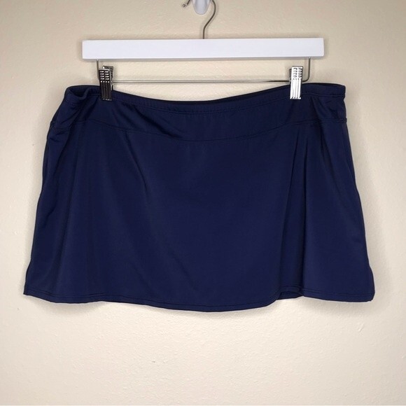 Jantzen Swim Skirt Bottom Attached Briefs Bathing Suit Navy Blue Womens Size 16W - Picture 12 of 12